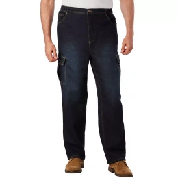 Спортивные брюки свободного кроя KingSize Big & Tall в джинсовом стиле