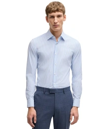 Мужская полосатая рубашка Hugo Boss Slim-Fit Performance-Stretch