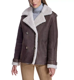 Женская куртка-бушлат из овчины Julia & Stella By Maximilian