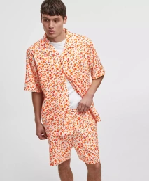 Мужская рубашка с короткими рукавами и застежкой на пуговицы спереди в стиле леопардового пятна, эксклюзивно в Macy's