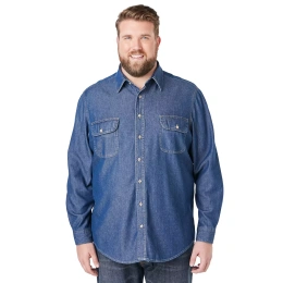 Рубашка из денима и твила с длинными рукавами Boulder Creek Big & Tall by KingSize
