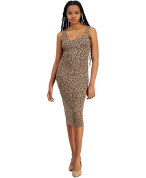 Платье-миди Bar III Petite с анималистичным принтом