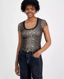 Футболка из сетчатой ткани с кружевной отделкой от Madden Girl Juniors