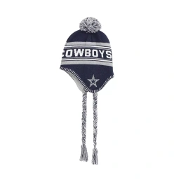 Outerstuff Preschool Navy Dallas Cowboys жаккардовая шапка с кисточками и помпоном