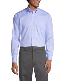 Мужская рубашка Lands' End с длинным рукавом No Iron Pinpoint