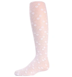 MeMoi Baby Girls Sweet Blossoms Прозрачные колготки с рельефным цветочным принтом