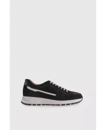 Мужские туфли Furniq UK из натуральной кожи, черная замша с белой отделкой Analine