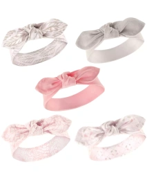 Hudson Baby Baby Girls Hudson Хлопковые повязки на голову 5 шт., Стрелки Сердца, 0-24 месяца