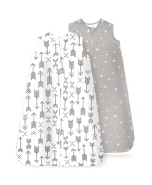 Bublo Baby Детское переносное одеяло, хлопковые спальные мешки, 2 шт., унисекс, 2-сторонняя молния, 0,5 Tog дышащий хлопок