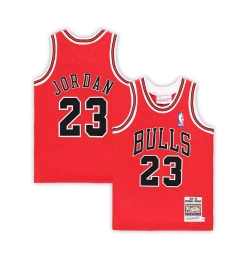 Mitchell & Ness для мальчиков и девочек Майкл Джордан Красный Chicago Bulls 1997/98 Hardwood Classics подлинная майка