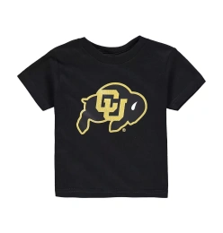 Футболка унисекс для малышей Two Feet Ahead, черная, с большим логотипом Colorado Buffaloes