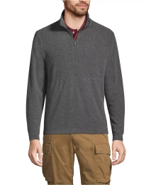 Мужской флисовый свитер Lands' End Thermacheck 100 с застежкой-молнией на четверть оборота