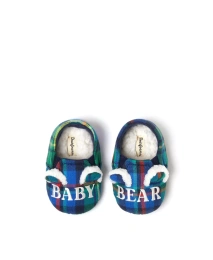 Тапочки Dearfoams Baby Baby Bear Plaid с закрытой спинкой