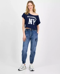 Джинсы-джоггеры Madden Girl Juniors со средней посадкой и двумя пуговицами