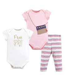 Комплект из хлопкового боди и штанов Little Treasure для маленьких девочек