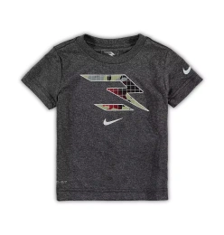 Футболка Nike 3BRAND by Russell Wilson для мальчиков и девочек, черная, с принтом «Combat Fill Performance»