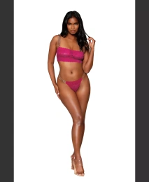 Комплект бюстгальтера-бралетта Dreamgirl из эластичного кружева и стрингов в тон