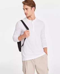 Мужская куртка Alfani Alfatech Solid Henley, созданная для Macy's