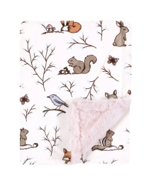 Мягкое одеяло Hudson Baby Girls с пушистой подкладкой и спинкой, Enchanted Forest, один размер