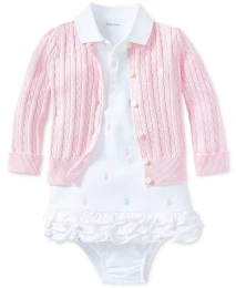 Polo Ralph Lauren Baby Girls Pony Идеальный ансамбль