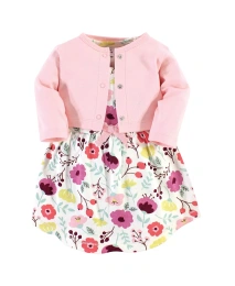 Комплект из 2 предметов: платье и кардиган из органического хлопка для девочек, тронутых природой