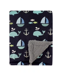 Плюшевое одеяло для девочки Luvable Friends с искусственной овчиной сзади