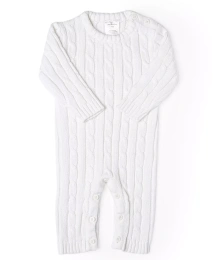 Комбинезон Baby Mode Signature для мальчиков или девочек с длинными рукавами и узором «косичка»