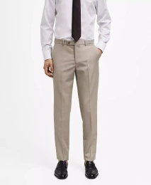 Мужские брюки из натуральной шерсти MANGO