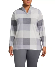 Женский пуловер Lands' End Plus Size Anyweather из флиса с застежкой-молнией на четверть оборота