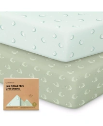 KeaBabies 2-упаковка простыней для кроватки Mini, простыни Pack and Play на резинке, простыни Pack N Play, органический чехол для простыни на резинке