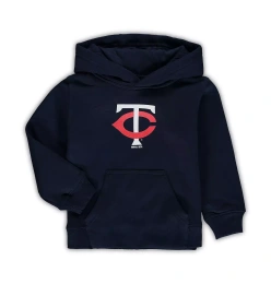 Outerstuff Малыши Мальчики и Девочки Темно-синий Minnesota Twins Основной Логотип Пуловер Толстовка
