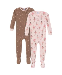Пижама Gerber Baby Girls Snug Fit Footed, 2 шт., балетки