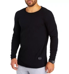 Мужская футболка Leif Nelson Slim Fit CrewNeck Long T-Shirt | Классическая стильная футболка с длинными рукавами и круглым вырезом