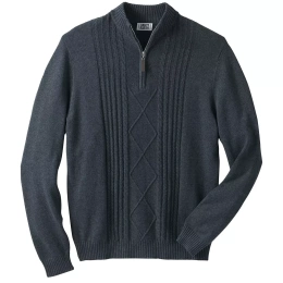 Свитер Liberty Blues Big & Tall от KingSize Shoreman's Quarter Zip Cable Knit