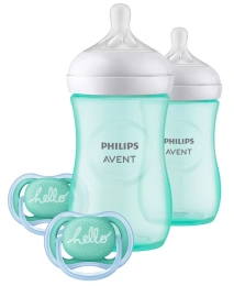 Бутылочка Philips Avent Natural Baby с соской Natural Response, подарочный набор Teal Baby