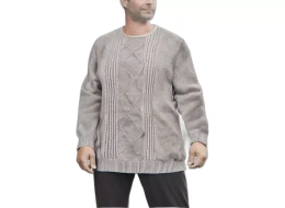 Свитер Liberty Blues Big & Tall от KingSize с круглым вырезом и косой вязкой