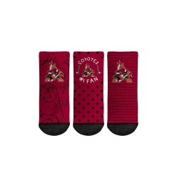 Носки Rock 'Em для малышей, мальчиков и девочек, Rock Em, Arizona Coyotes #1, комплект из 3 пар носков для фанатов