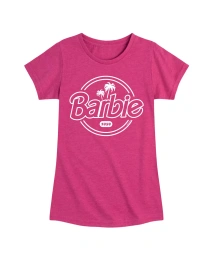 Футболка с короткими рукавами и принтом пальмовых деревьев в стиле Барби для больших девочек