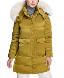 Женское стеганое пальто Julia & Stella By Maximilian с отделкой из овчины