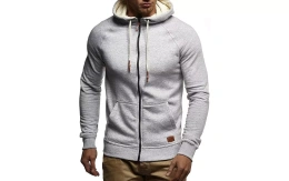 Мужская толстовка Leif Nelson с застежкой-молнией и длинным рукавом, облегающая, с капюшоном, куртка-свитер LN-8124 M - Размер черный