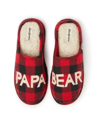 Мужские тапочки Dearfoams Buffalo Check Papa Bear Dad Clog House Slipper