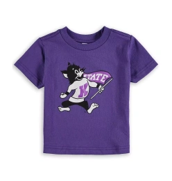 Футболка с большим логотипом Kansas State Wildcats для мальчиков и девочек в фиолетовом цвете Two Feet Ahead