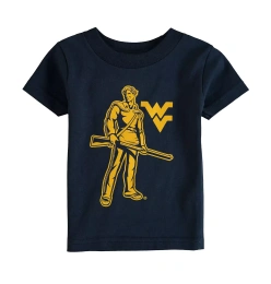 Футболка унисекс с большим логотипом Two Feet Ahead Infant Navy West Virginia Mountaineers