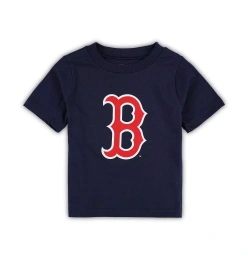 Футболка Outerstuff Infant Boys and Girls Navy Boston Red Sox Team Crew Primary с логотипом