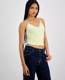 Бесшовная майка Hippie Rose Juniors с кружевной отделкой