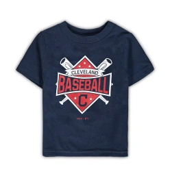 Футболка Outerstuff для малышей, мальчиков и девочек, темно-синяя, Cleveland Guardians Diamond Bats