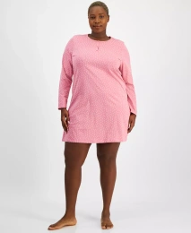 Сорочка для сна Charter Club Plus Size из хлопка с принтом Henley