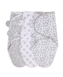 Пеленки для новорожденных девочек Peanutshell, набор из 3 штук, розовые цветочные звезды