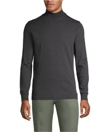 Lands' End Big & Tall Хлопок Supima Mock Водолазка