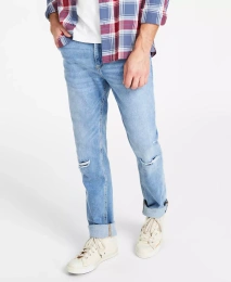 Мужские рваные джинсы Sun + Stone Melbourne Slim-Fit, созданные для Macy's